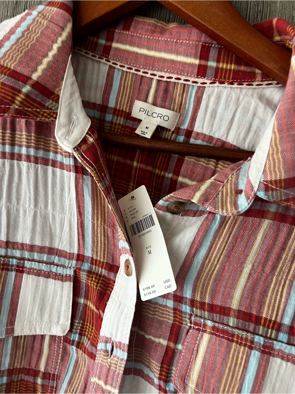 Pilcro The Ozzie ruffle sleeve plaid shirt from Anthropology - Picture 4 of 7